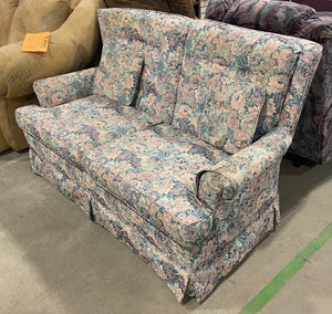 Floral Wingback Loveseat