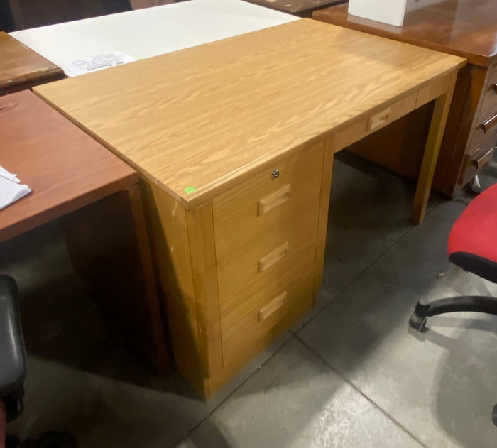 Light Wood Desk with Drawers