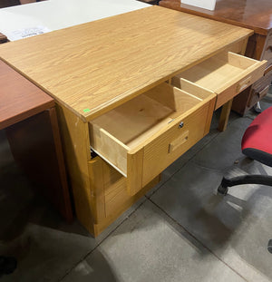 Light Wood Desk with Drawers