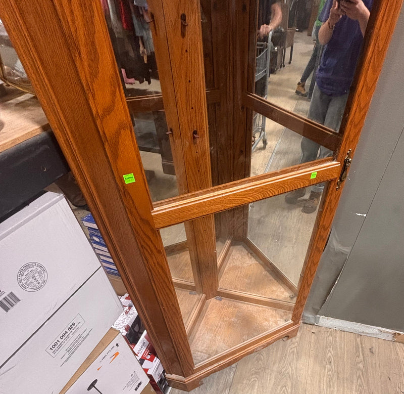 Wood Corner Display Cabinet