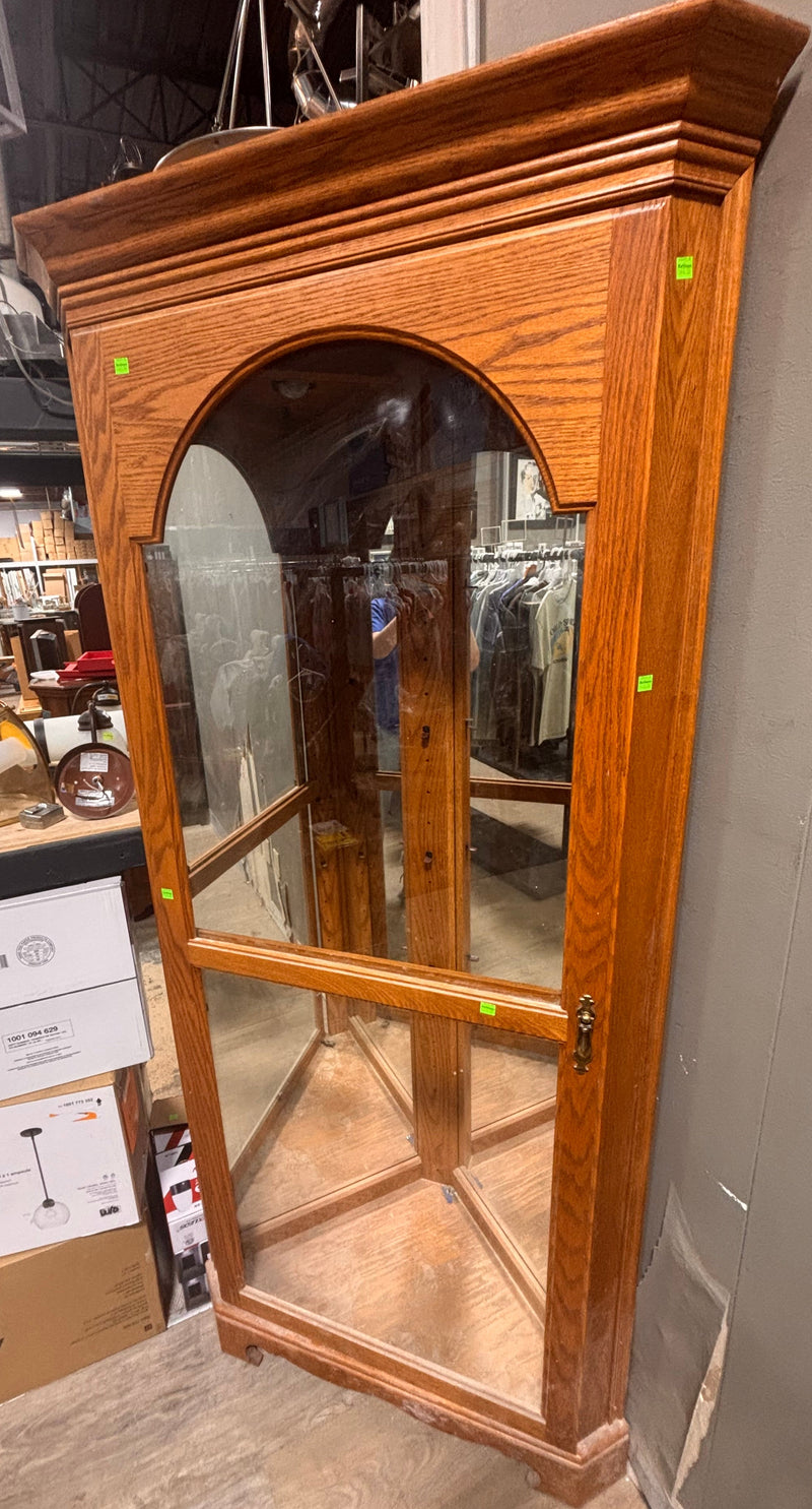 Wood Corner Display Cabinet