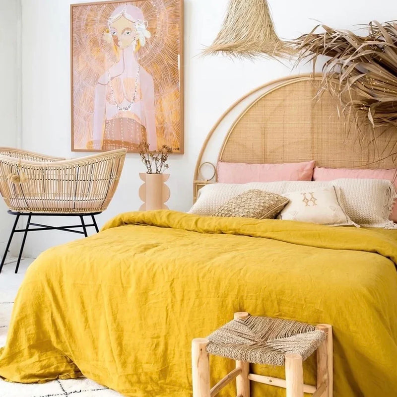 LUNULA Cane Webbing Rattan King Headboard