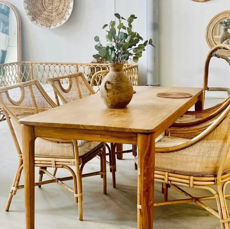MEJA Solid Wood Teak Dining Table