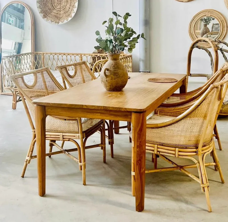 MEJA Solid Wood Teak Dining Table
