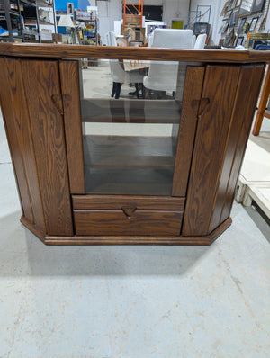 Brown Entertainment Unit with Glass Door