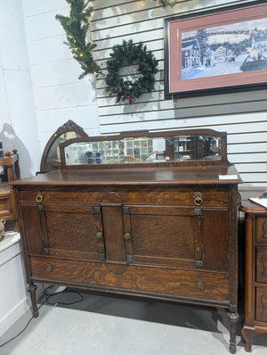 Antique Quarter-Sawn Sideboard Buffet