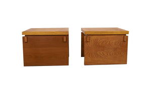 Pair Mid Century Lane Brutalist End Tables Nightstands