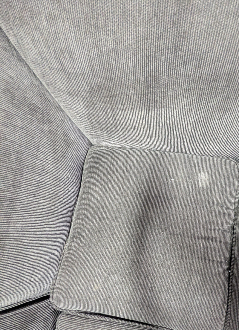 Modular L-Shaped Grey Corduroy Sleeper Sofa