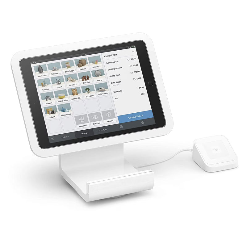 Square SPF1-01 POS Terminal Stand for 10.2" iPad w Power Adapter & Card Readers