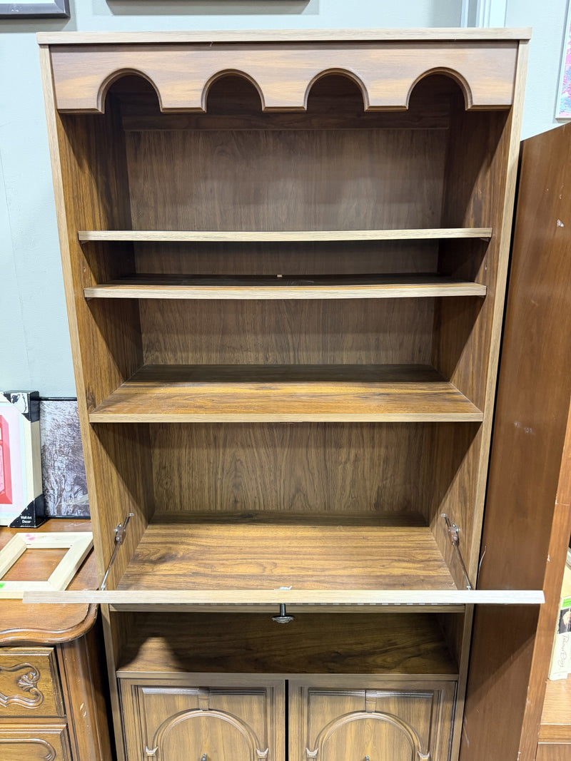 Classic Wood Arched Bookcase & Storage Cabinet