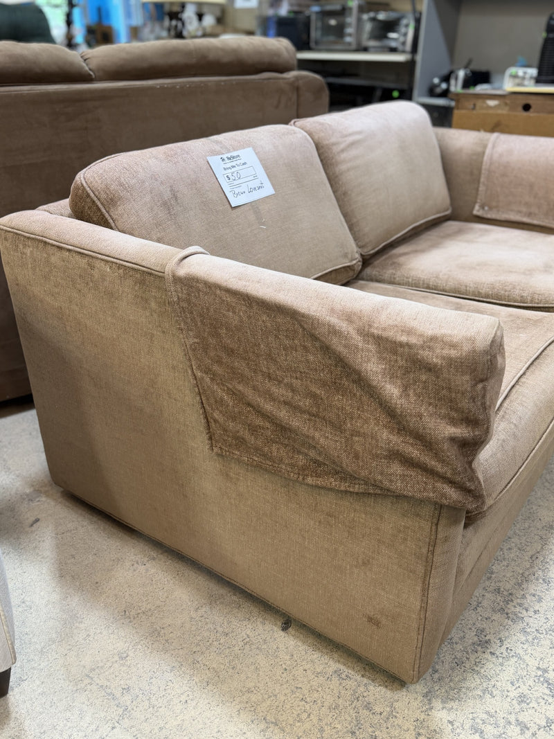 Modern Brown Loveseat Sofa