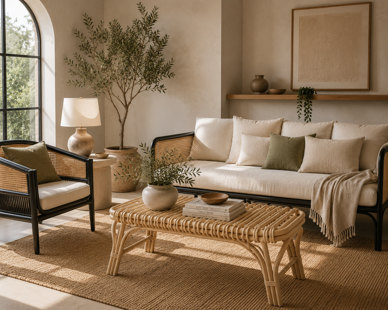 CHENILLE Rattan Bench