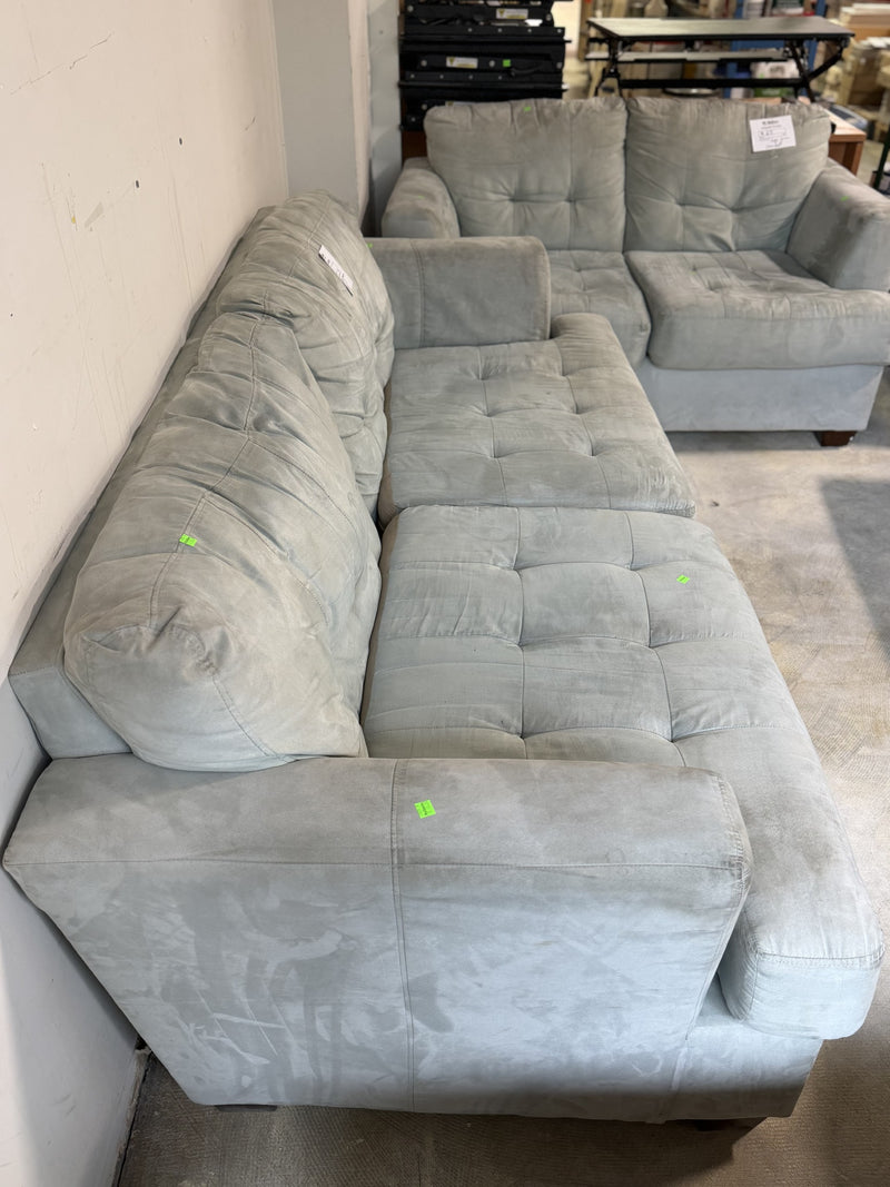Modern Sage Green Microfiber Sofa