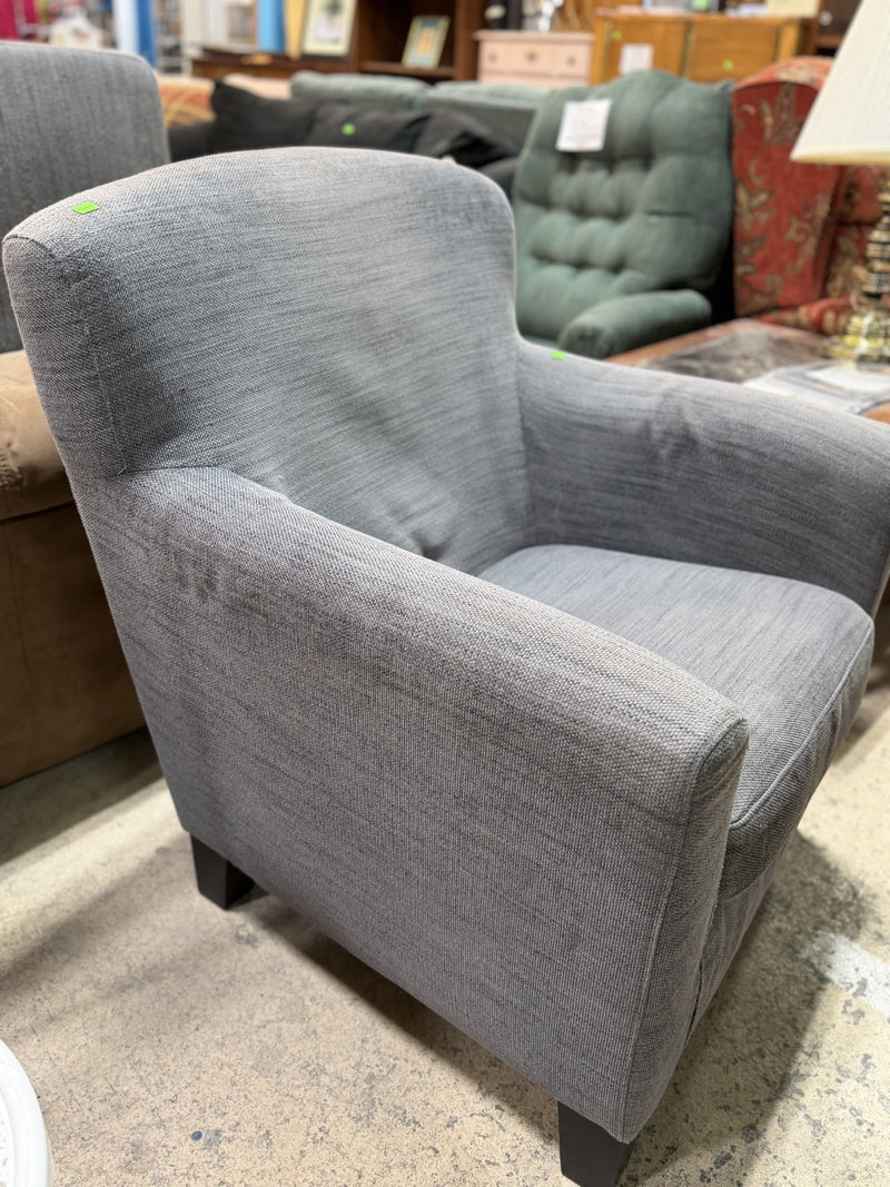 Modern Gray Accent Chair with Ottoman