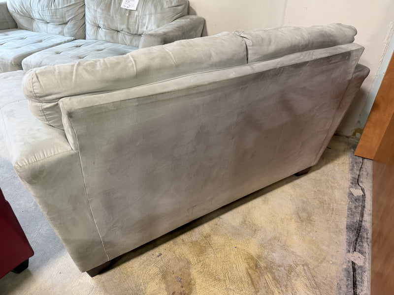 Modern Sage Green Microfiber Loveseat