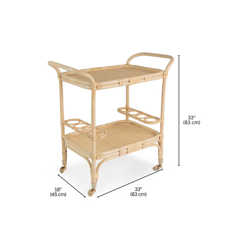 SUMERIA Rattan Bar Cart