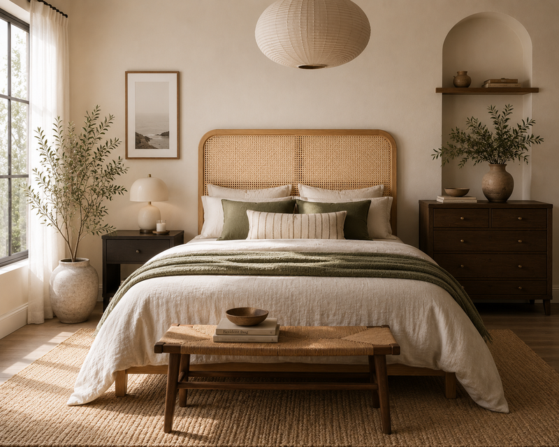Jeda Rattan Queen Headboard