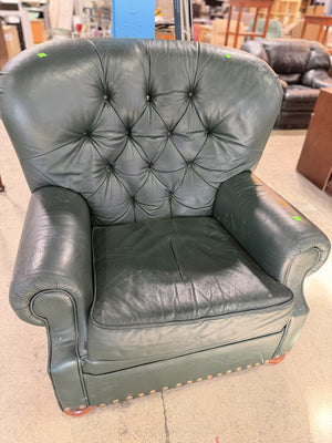 Classic Green Leather Armchair