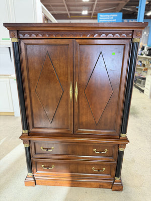 Classic Wood Armoire with Decorative Panel Doors & Drawers
