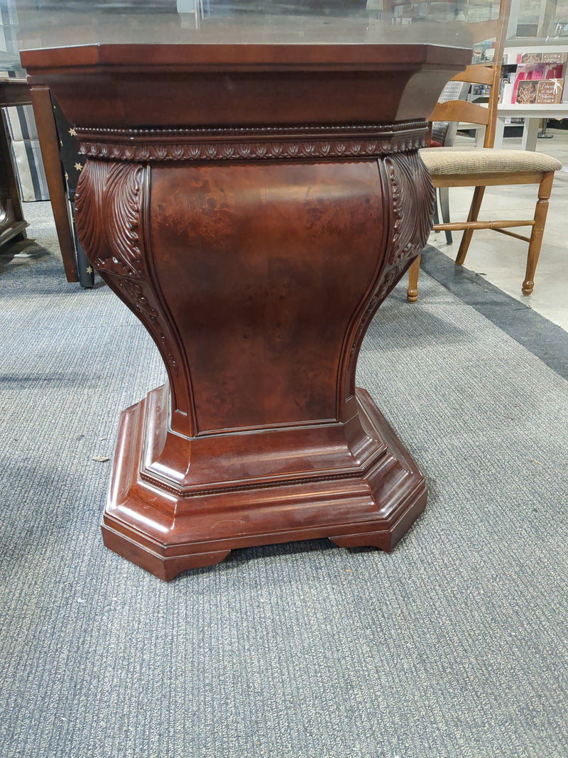 Glass Top Pedestal Dining Table