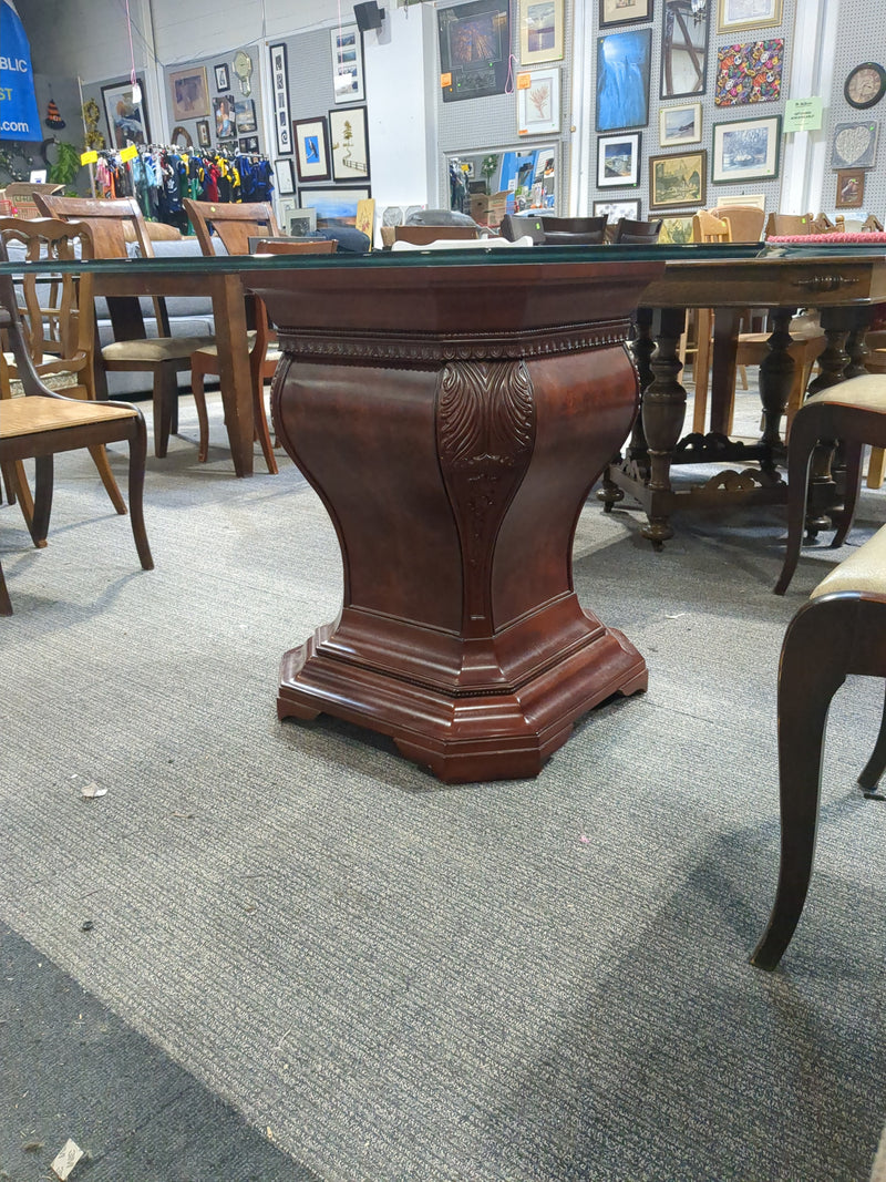 Glass Top Pedestal Dining Table
