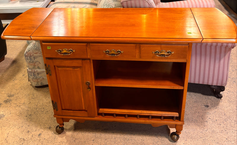 Roxton Wood Drop Leaf Tea Cart