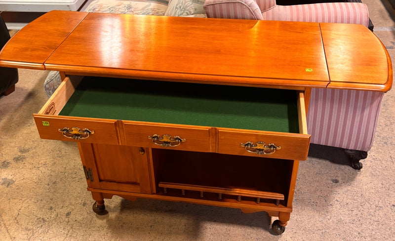 Roxton Wood Drop Leaf Tea Cart
