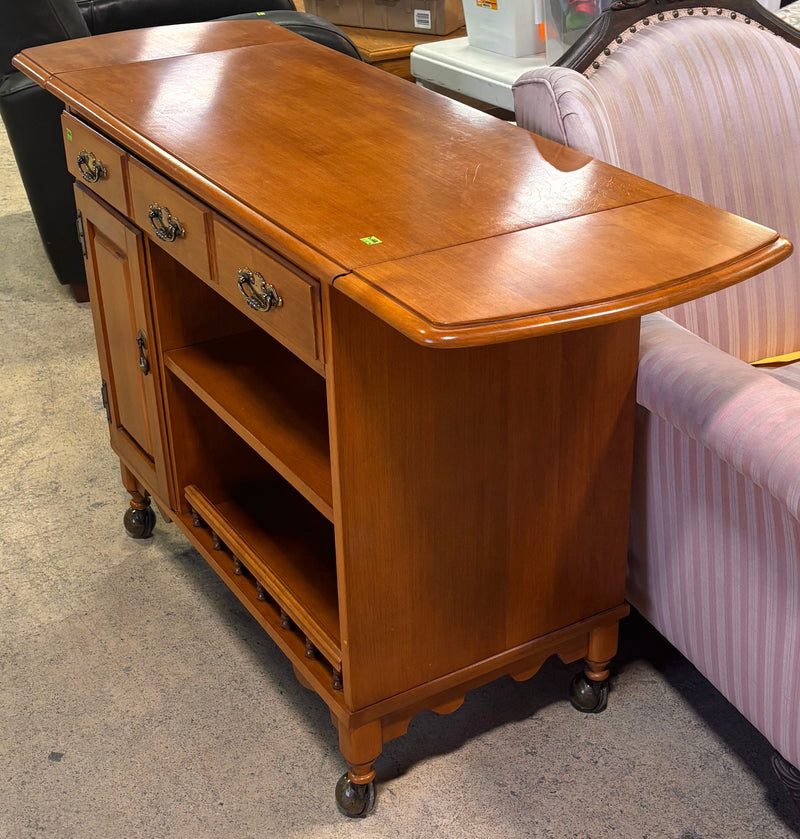 Roxton Wood Drop Leaf Tea Cart