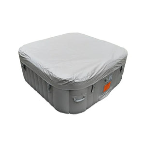 Four Person 120-Jet Grey Square Inflatable Hot Tub with Cover