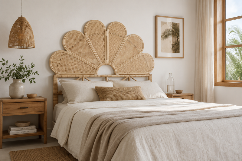 PLUMERIA Rattan Double Headboard