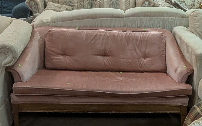 Vintage Soft Pink Velvet Loveseat