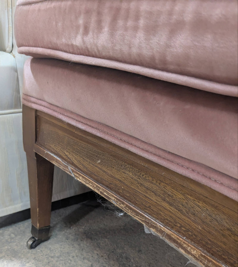 Vintage Soft Pink Velvet Loveseat