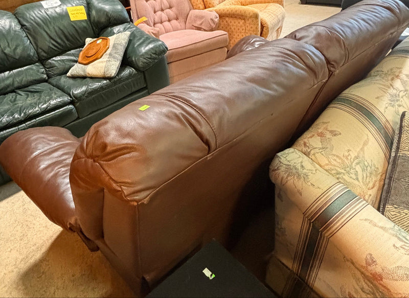 Brown Faux Leather Reclining Sofa
