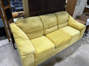 Yellow Faux Suede Sofa