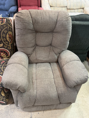 Plush Fabric Grey Recliner