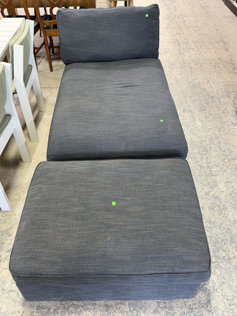 Modern Modular Chaise Lounge with Matching Ottoman