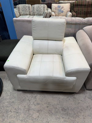 Modern Cream Faux Leather Armchair