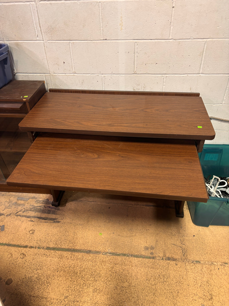 Brown Desk with Pull Out Keyboard Tray