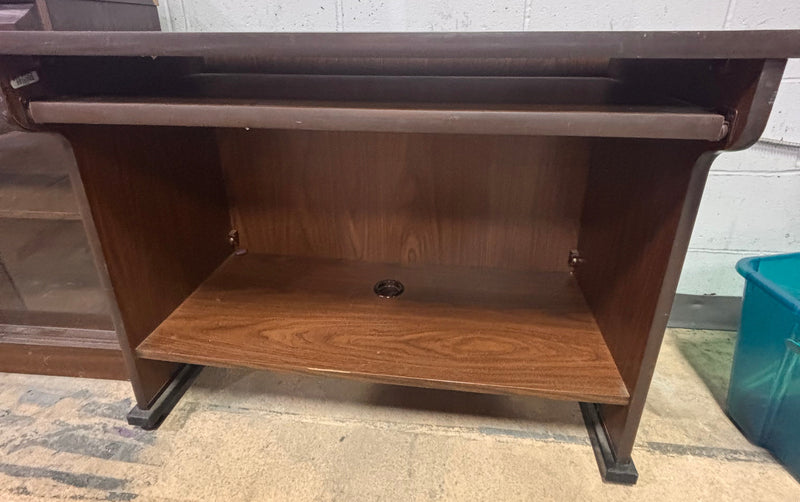 Brown Desk with Pull Out Keyboard Tray