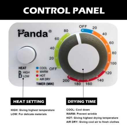 Panda 1.5 cu.ft.  Electric Portable Compact Laundry Dryer