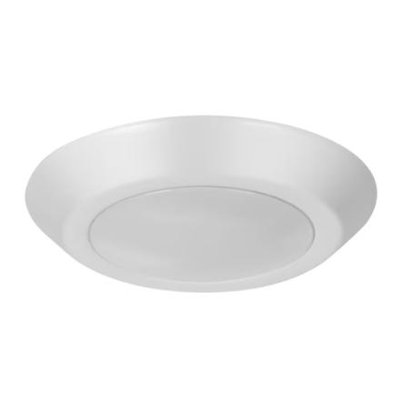 Commercial Electric 6-inch 10 Watt Adjustable CCT Disk Light Dimmable LED Flush Mount Light Fixture 600 Lumens J-Box Compatible 120V (2-Pack)