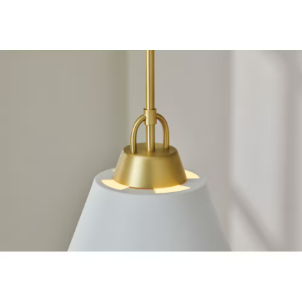 GlucksteinElements Allegra 3-Light Brass & White Medium Pendant Light