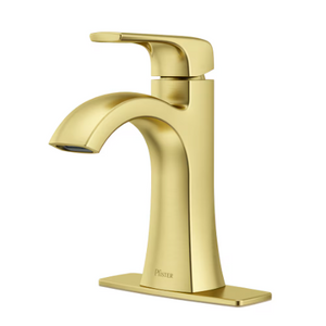 Pfister Bruxie Single-Handle Bathroom Faucet in a Brushed Gold finish