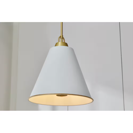GlucksteinElements Allegra 3-Light Brass & White Medium Pendant Light