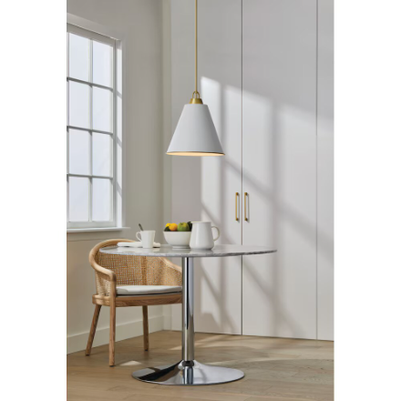 GlucksteinElements Allegra 3-Light Brass & White Medium Pendant Light