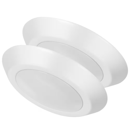 Commercial Electric 6-inch 10 Watt Adjustable CCT Disk Light Dimmable LED Flush Mount Light Fixture 600 Lumens J-Box Compatible 120V (2-Pack)