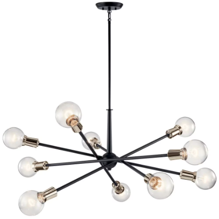 Kichler Armstrong 10-Light Black Chandelier