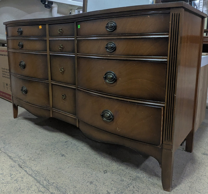 Vintage Bow Front Wood Dresser