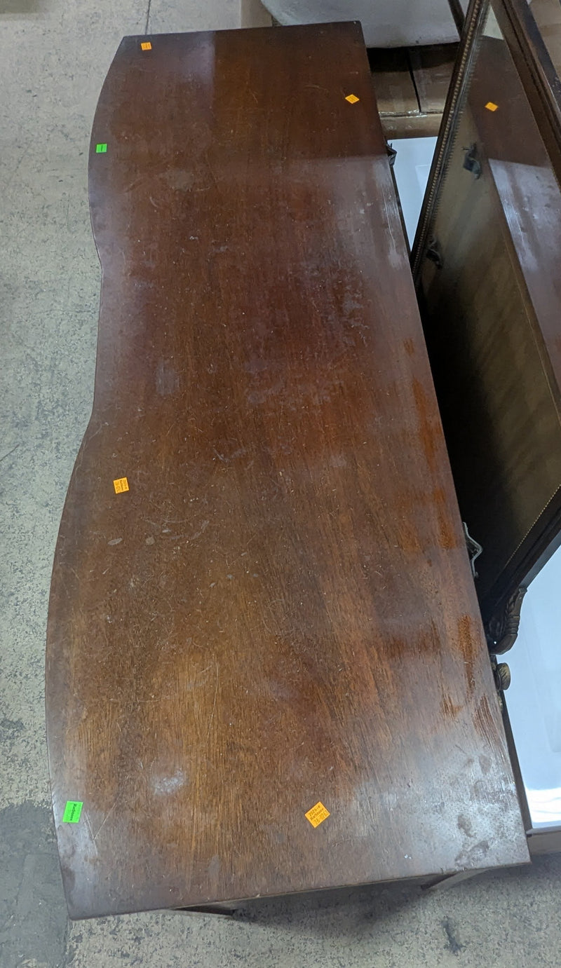 Vintage Bow Front Wood Dresser