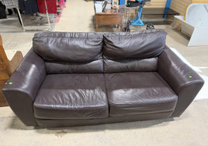 Comfy Brown Leather 2-Seater Sofa